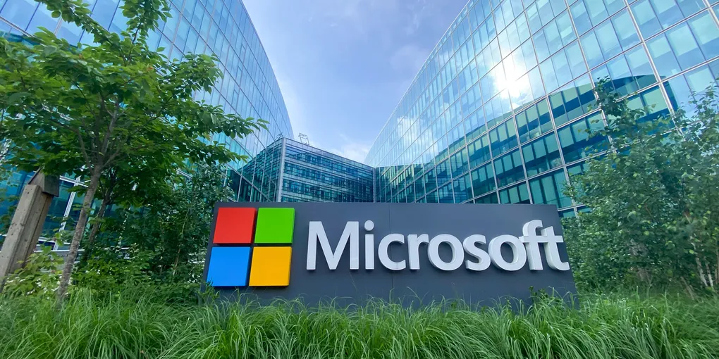Microsoft kantoorgebouw met logo