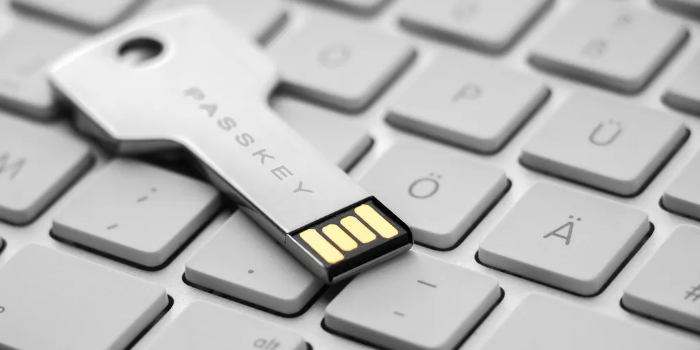 Hardware-passkey op een toetsenbord