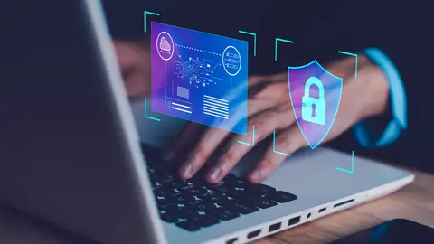 Zakelijke e-mail met SPF, DKIM en DMARC beveiliging op een laptopscherm