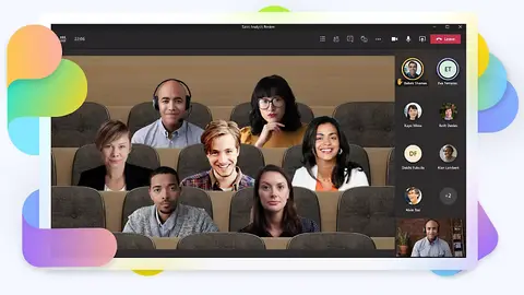 Microsoft Teams vergadering op een beeldscherm