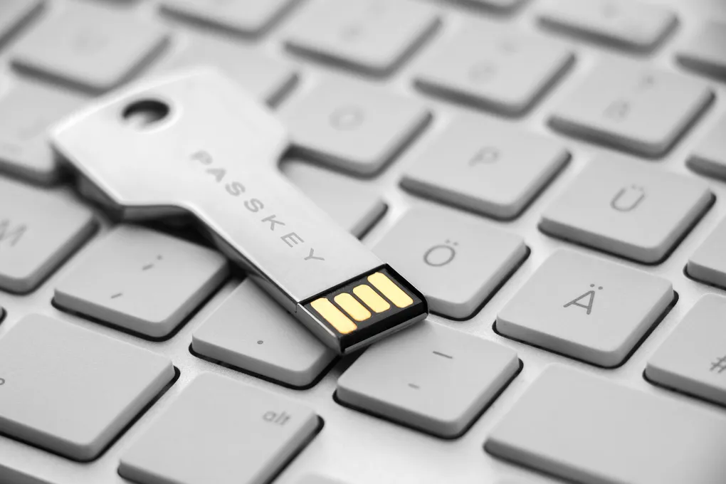 Hardware-passkey op een toetsenbord