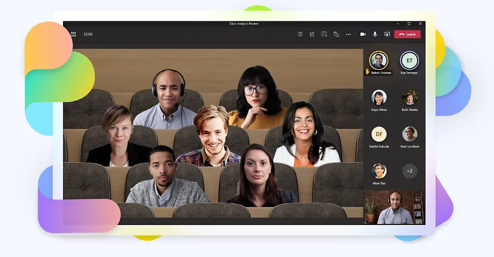 Microsoft Teams vergadering op een beeldscherm